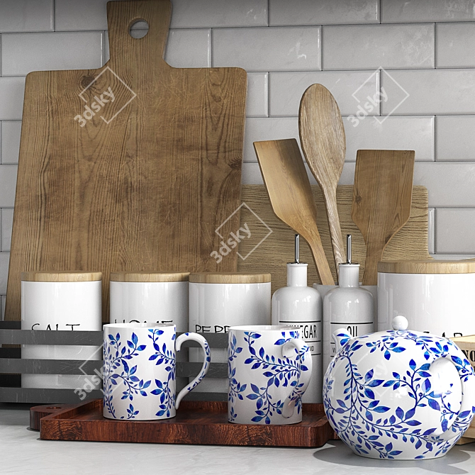 Polygonal Kitchen Set: 459K Polygons 3D model image 4