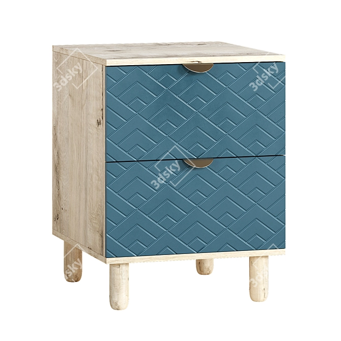 Aquamarine Bedside Table: Tejons Time Art 3D model image 1