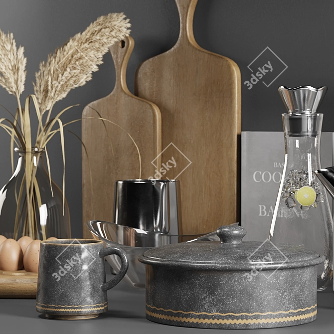 Modern Kitchen Essentials Set 3D model image 5