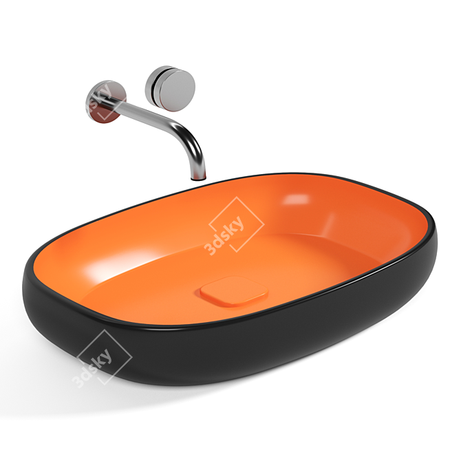 Metamorfosi Square Washbasin: Stylish & Functional 3D model image 1