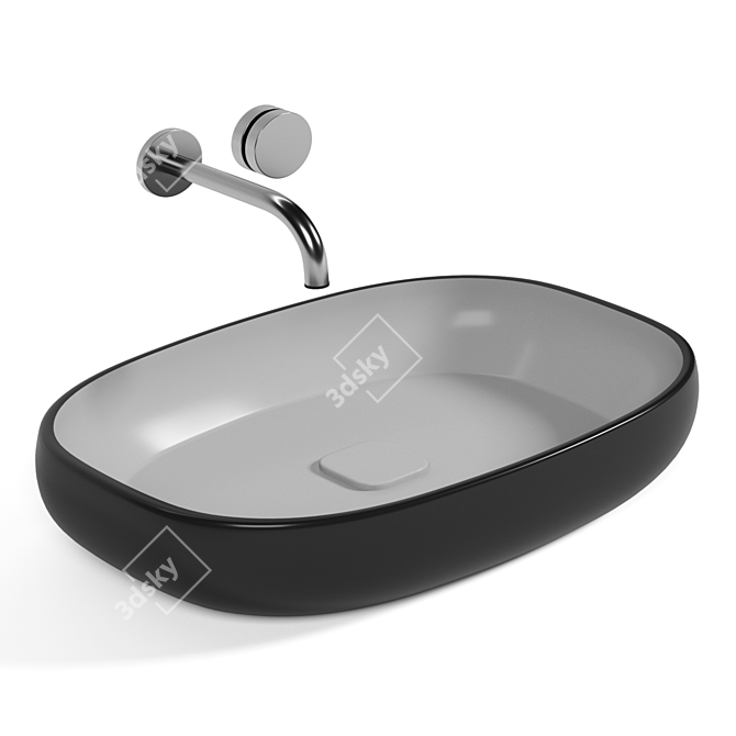 Metamorfosi Square Washbasin: Stylish & Functional 3D model image 2