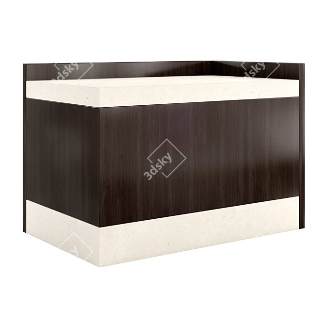 Cesar CE5: Exquisite Stone & Eucalyptus Stools/Tables 3D model image 1