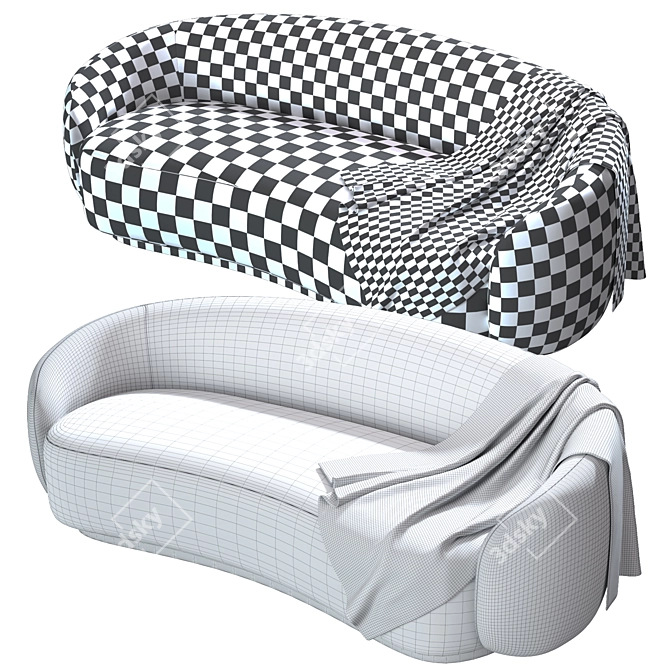 Amore Sofa: Organic Elegance & Exceptional Comfort 3D model image 4