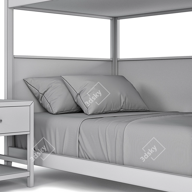 Compact Twin Bunk Bed: Perfect for Small Spaces 3D model image 4