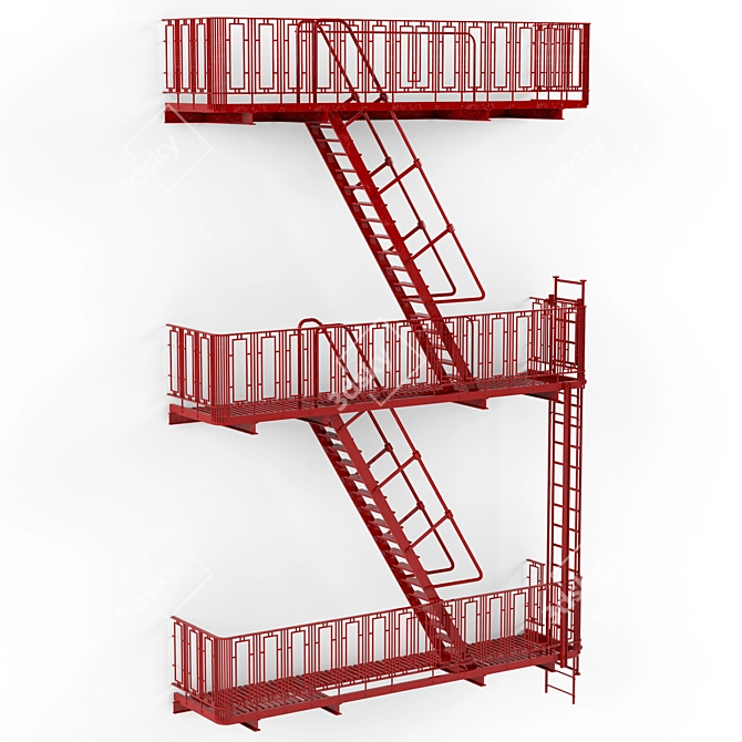 UrbanFire Escape Street Model 3D model image 1