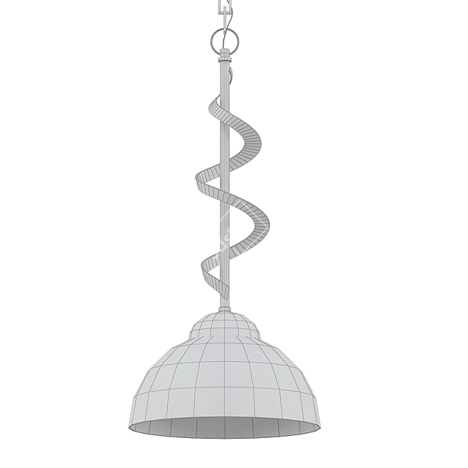 Bronzeador 7" Spiral Ribbon Pendant 3D model image 2