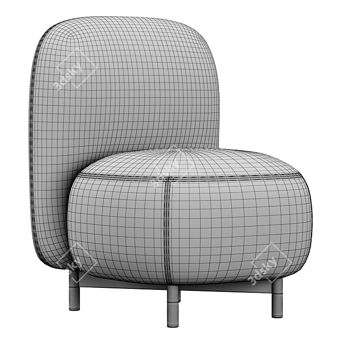 Stylish Armchair Buddy 210s 3D model image 5