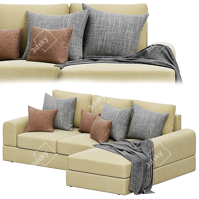Cozy Country Corner Sofa 3D model image 2