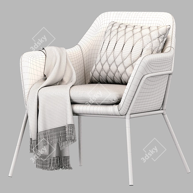 Elegant Shelford Armchair 3D model image 4