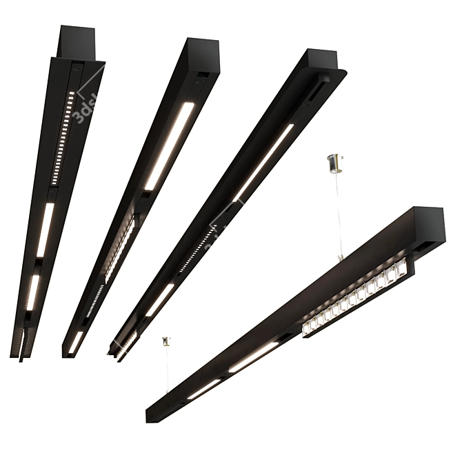 Sleek Track Lighting: Incline 3D model image 3