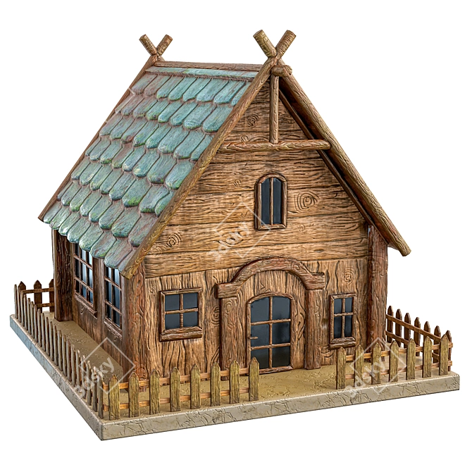 Cartoon Home Model for 3D Max 3D model image 3