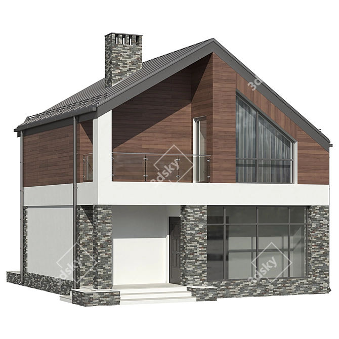 Rustic Barnhouse Retreat 3D model image 1