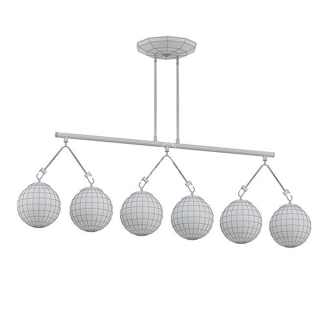 Vintage Globe Island Chandelier 3D model image 2