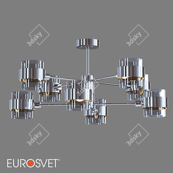 Modern Loft-Style Ceiling Chandelier Eurosvet 70127/8 Arcada 3D model image 3