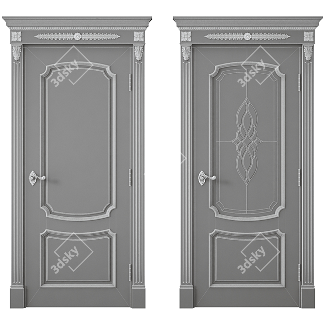 Sleek Contemporary Interior Door 3D model image 4