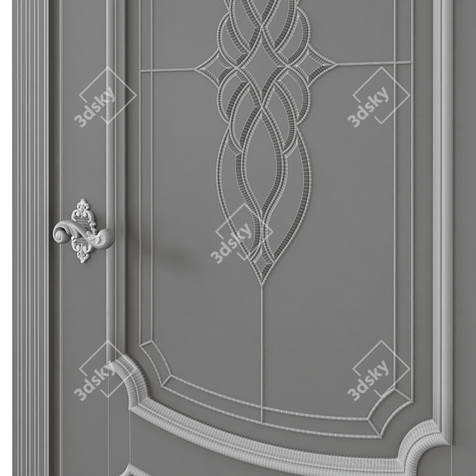 Sleek Contemporary Interior Door 3D model image 6