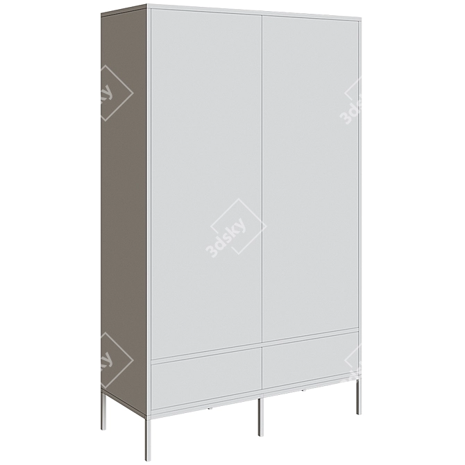 Stylish Spring-Sized Wardrobe 3D model image 3