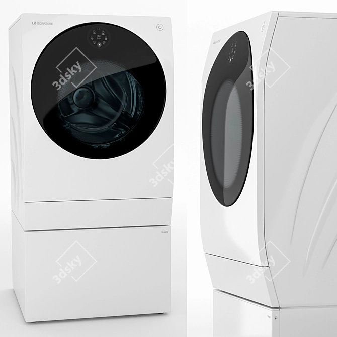 LG SIGNATURE Double Drum Washing Machine 3D model image 2