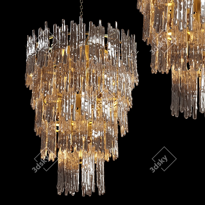 Icicle Crystal Chandelier 3D model image 2