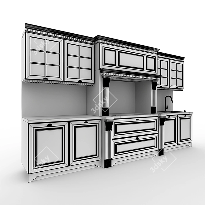 Luxury Neoclassical Kitchen: Customizable Design & Premium Appliances 3D model image 7