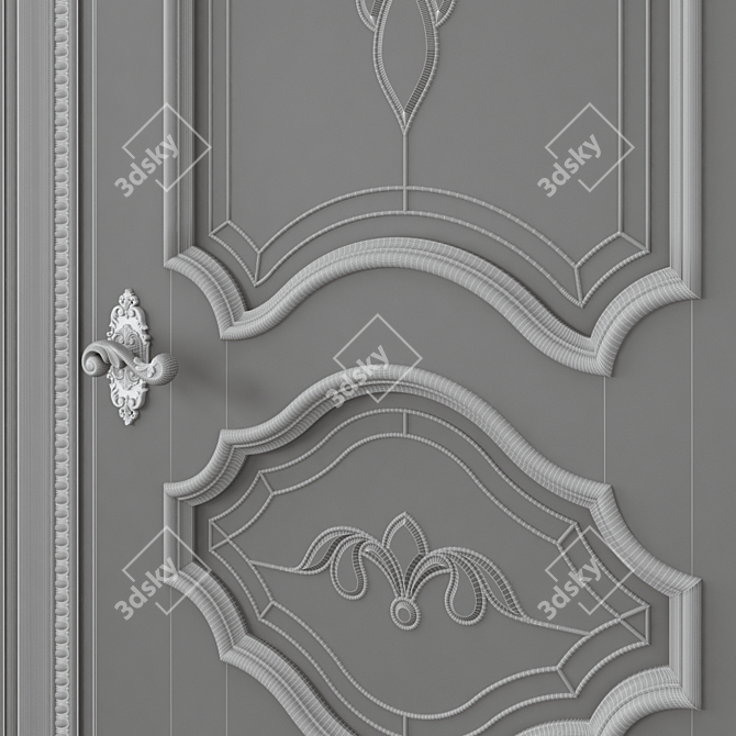 Modern Interior Door 3D Model 3D model image 6