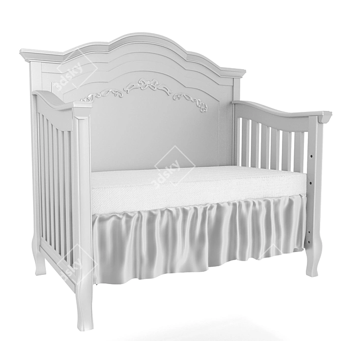 Evolur Dreamland 4-in-1 Crib 3D model image 2