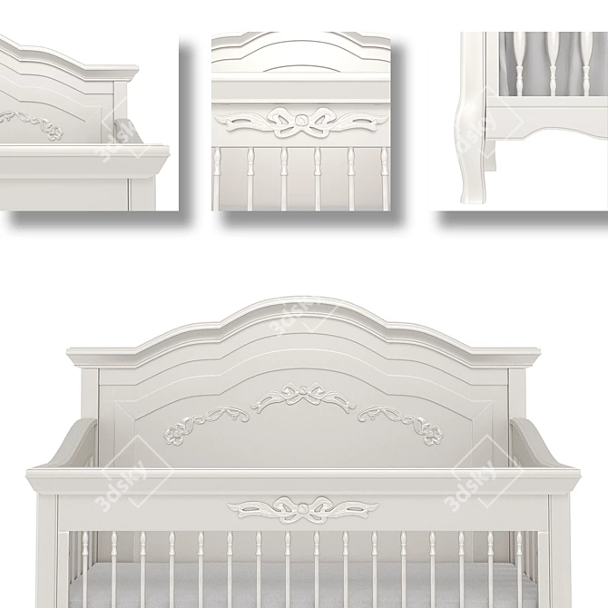 Evolur Dreamland 4-in-1 Crib 3D model image 7