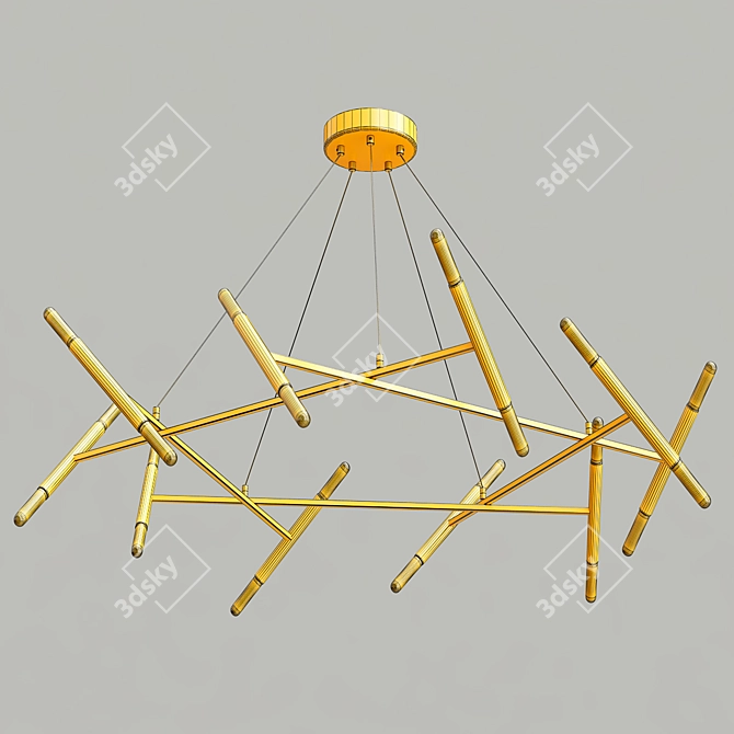 Luxury Pentagon Chandelier 3D model image 3