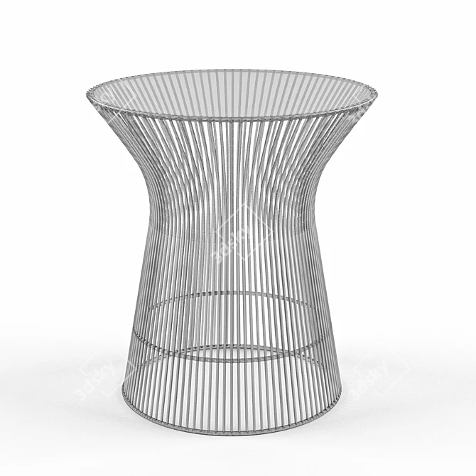 Elegant Crystal Steel Side Table 3D model image 3