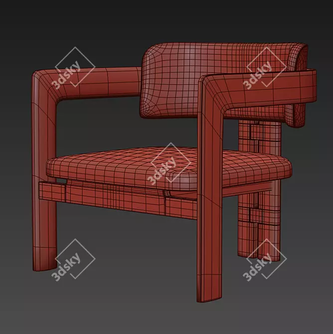 Gallotti&Radice Small Armchair: Modern Elegance for Any Space 3D model image 5