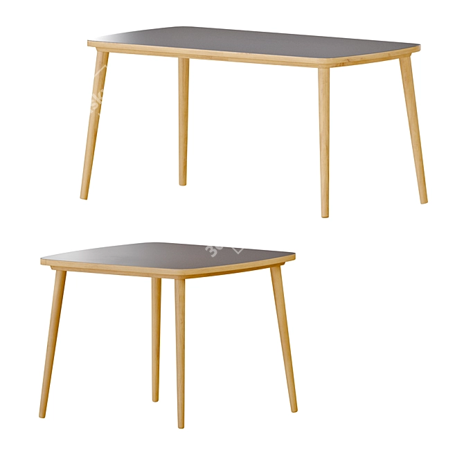 OMTÄNKSAM Table and Chairs Set 3D model image 4