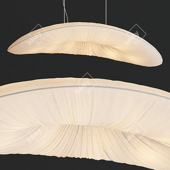 Elegant Cream Pendant Light 3D model image 1