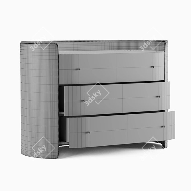 Walnut & Leather AM PM Chest of Drawers & Sideboards 3D model image 5