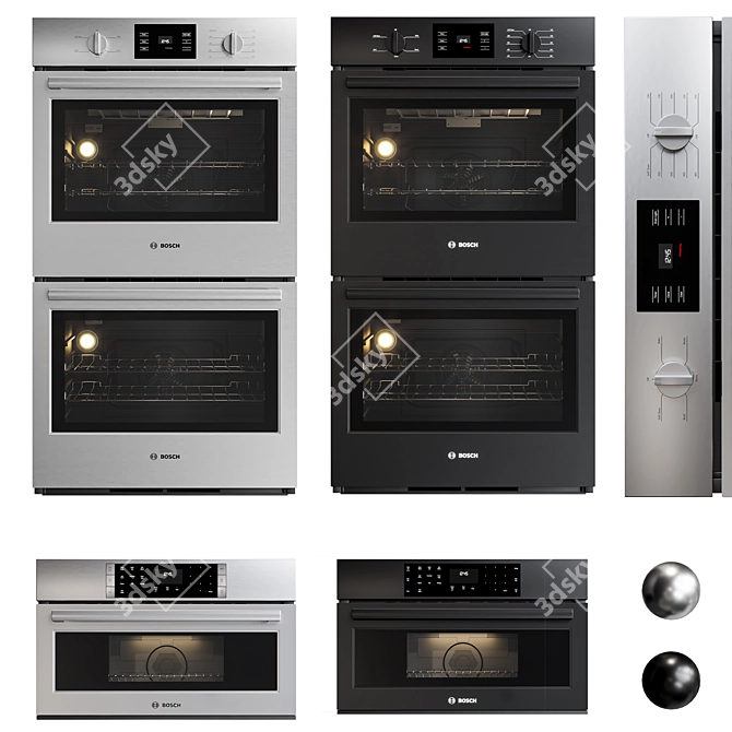 Versatile Bosch 500 Collection: Ovens & Microwave 3D model image 4