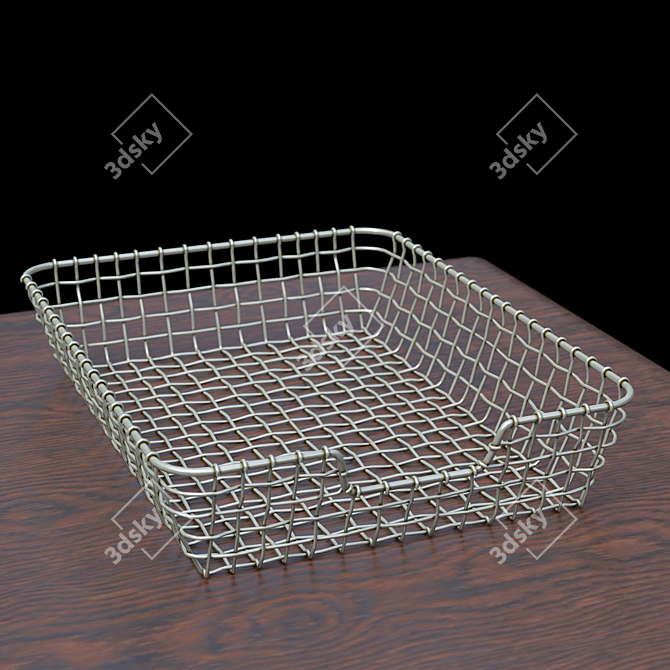 Vintage USA Office Desk 3D model image 4