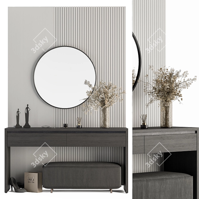 Sleek Entryway: Black & Gray Hallway 3D model image 1