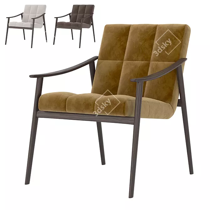 Modern Fin Armchair by Minotti 3D model image 1