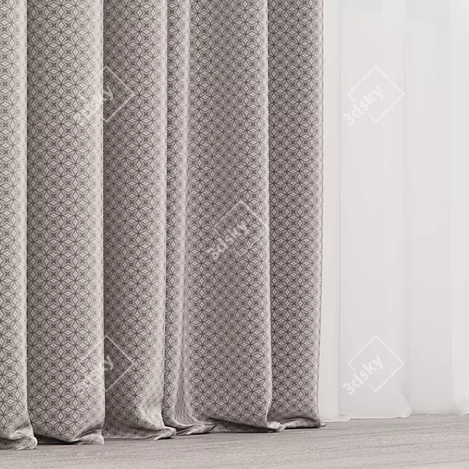 Luxury Geometric Curtains 3D model image 2