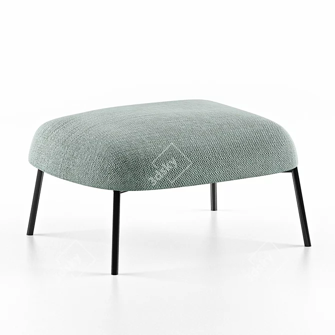  Cozy Upholstered Low Stool 3D model image 2
