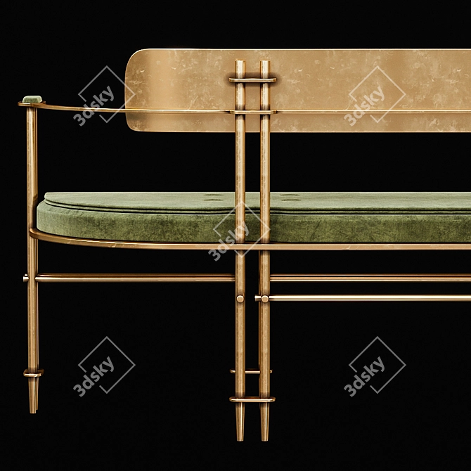 Apparatus Episode Settee: Luxe Leather and Metal Masterpiece 3D model image 3