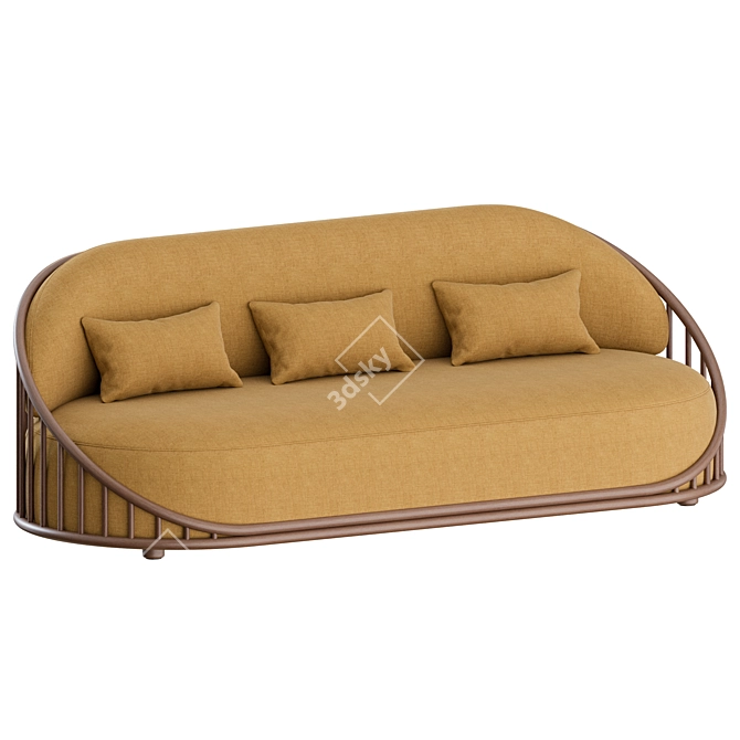 Cask Boucle 3-Seater Sofa 3D model image 4