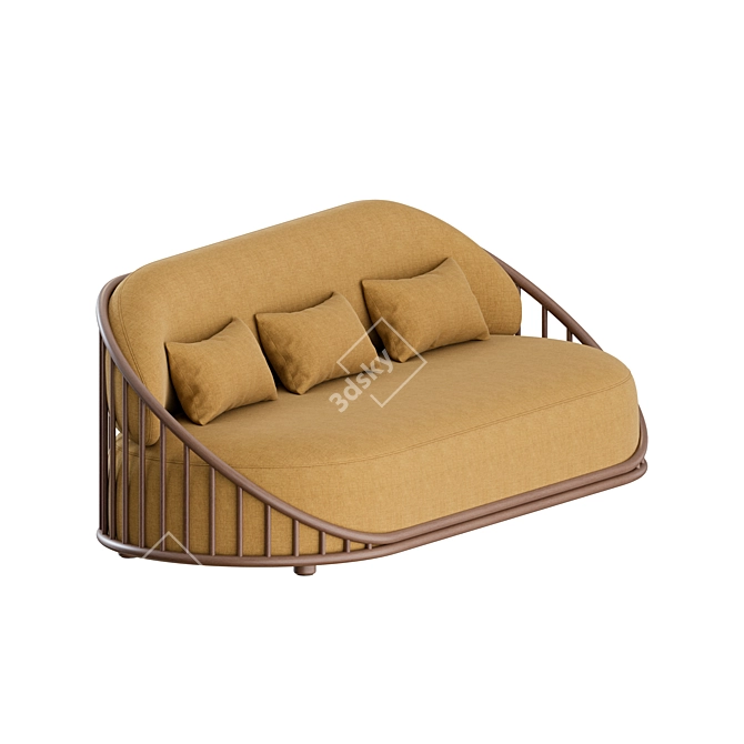 Cask Boucle 3-Seater Sofa 3D model image 5