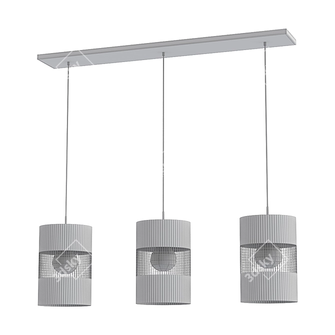 Elegant Bogart Black Pendant 3D model image 2