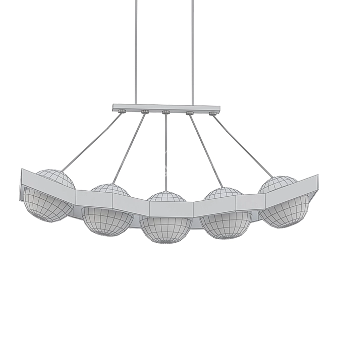 Boone Leaf Pendant: Elegant Kitchen Island Lighting 3D model image 2