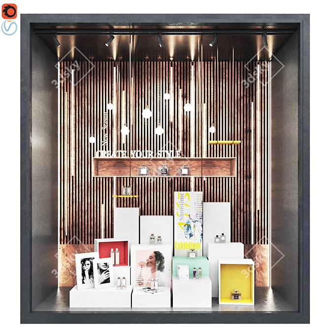 Modern 2016 Store Window 3D model image 1