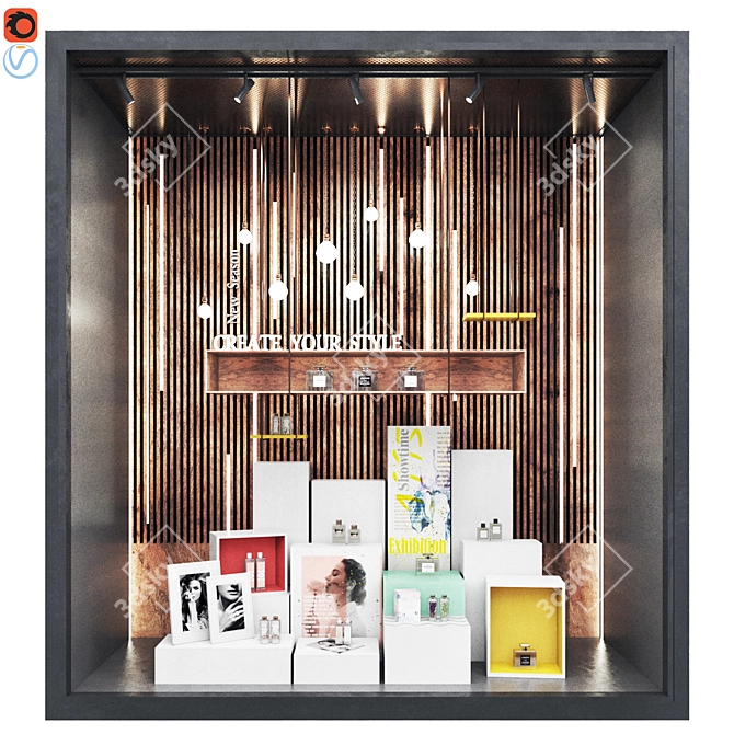 Modern 2016 Store Window 3D model image 4