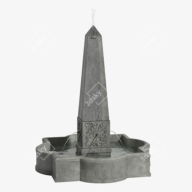 Campania Obelisk Fountain: Majestic Alpine Stone 3D model image 2