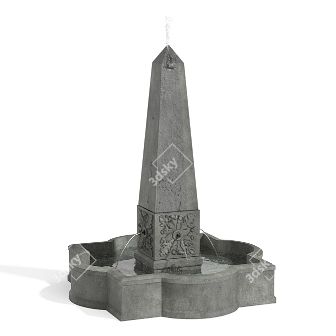 Campania Obelisk Fountain: Majestic Alpine Stone 3D model image 6