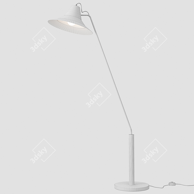 Marble Base Lamp with Metal Shade 3D model image 4