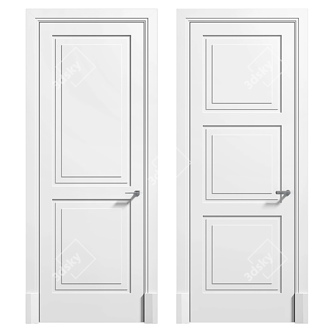 Elegant Panel Doors by Lualdi 3D model image 2